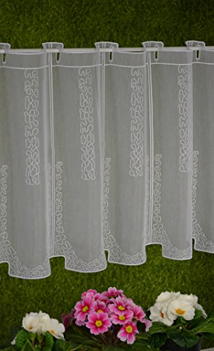 SCHMIDTGARD STOFFE Visillo a medida Stick – Panel de láminas corto, estilo rústico, diseño nostálgico, altura de 60 cm, ancho de la cortina por número de piezas en tramos de 15 cm, color blanco