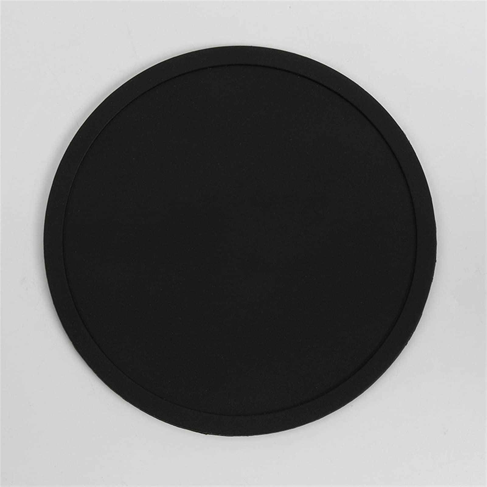 Dessous de verre rond noir 9 cm antidérapant pour verres et tasses