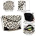 PU Leather Clutch Handbags for Women Stylish Coin Purse Wallet for Wedding Fashion Leopard Off White Brown
