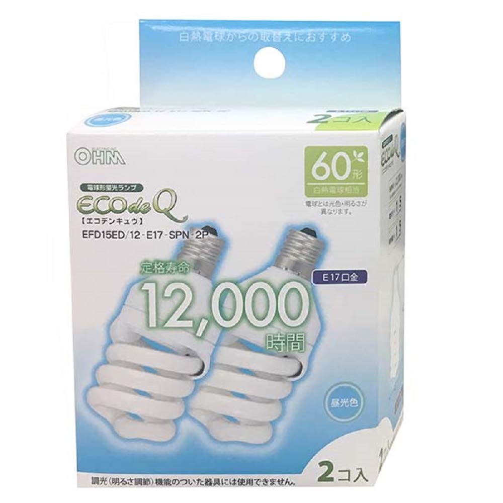 ECO de Q 12W E17型電球 10個セット電球形蛍光灯 E17 40