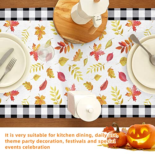 Hello Fall Table Runner 72 Inches, Thanksgiving Pumpkin Table Runner, Autumn Table Runner For Kitchen Dining Coffee Or Indoor And Outdoor Home Parties Decor (Hello Fall) #TOP1