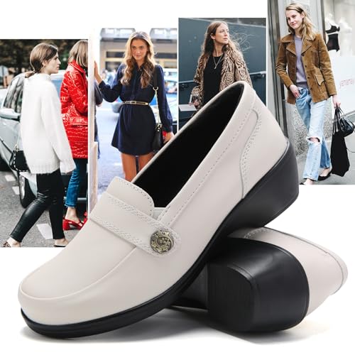 Image of UZB Orthopedic Loafers for Women Dress Shoes Low Heel Slip On Shoes Business Casual Work Office Dressy Shoes