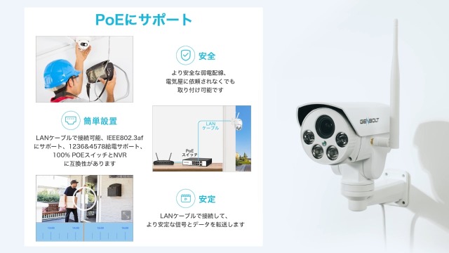 Amazon.co.jp: 【DC&PoE給電】防犯カメラ ワイヤレス 屋外 監視カメラ