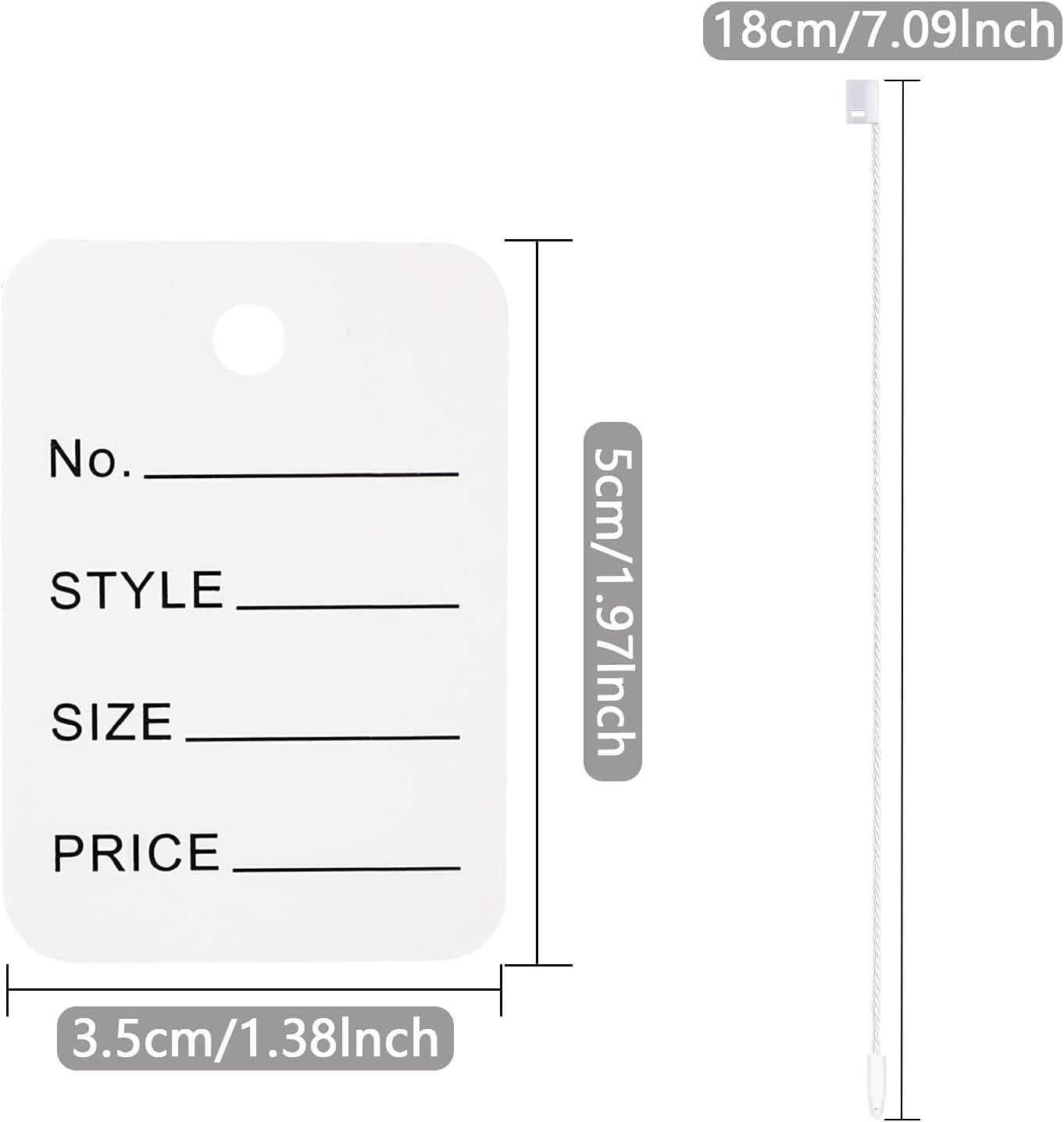 LUTER 500pcs Price Tags Clothes Size Tags Price Marking Tag with 500pcs