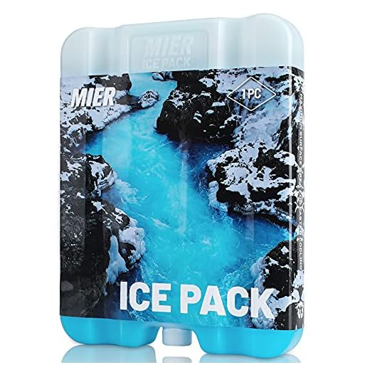 MIER Ice Packs for Coolers Large Reusable Frezzer Packs for Lunch Box Bags Long Lasting Blue Ice Blocks, Pack of 1