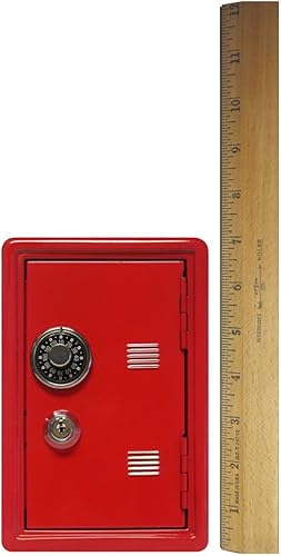 Miniatura 2 de Alcancía para niños con forma de caja fuerte con cerradura de combinación de un solo dígito y llave – 7 pulgadas de alto x 4 pulgadas x 4 pulgadas x