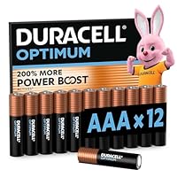 DURACELL Optimum AAA Batterie (Confezione da 12​) – Batterie Alcaline da 1,5 V – 200% Più Attivi Power Boost – Soddisfano le Esigenze dei Dispositivi Moderni – 100% Riciclabili – MX2400
