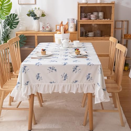 Nappe rectangulaire durable en coton bleu résistante - 2