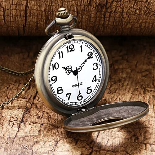 Image of AUGEN Pocket Watch Metal Keychain Clock 3 Retro Vintage for Gifting With Key Ring Anti-Rust (Pack Of 1)