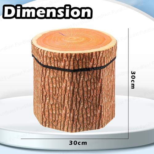 Image of FunBlast Fruit Design Multi-Functional Folding Storage Ottoman Box Organizer Cum Stool with Seat Cushion, Storage Boxes for Toys for Kids, MDF, Fabric (Tree) - Multicolor