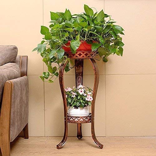 Vase en fer forgé marron avec cadre pour plantes d'intérieur et balcon