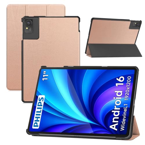 For PHILIPS T8015 / FPD CP11-J1 �P�[�X 11�C���` �^�u���b�g �J�o�[ RUIXH PU�f�� �����h�~ ����~�� ���h�~ �ی�J�o�[ ���^�y�� �S�ʕی� �O�܂�X�^���h�@�\ �}�O�l�b�g�J�� �����^�т₷�� �^�u���b�g �O��