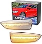 iJDMTOY Clear Lens Dynamic Sequential Blink/Flow Amber Full LED Front Side Marker Light Kit Compatible With 2018-2020 Buick Regal, Replace OEM Fender Sidemarker Lamps