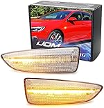 iJDMTOY Clear Lens Dynamic Sequential Blink/Flow Amber Full LED Front Side Marker Light Kit Compatible With 2018-2020 Buick Regal, Replace OEM Fender Sidemarker Lamps