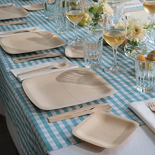 Bambu, Disposable Bamboo Square Plates 11 Inch, Organic, Biodegradable And Eco Friendly Flatware, Veneerware Party, Wedding, And Event Plates, Great For Any Occasion, 100% Natural - 11", Pack Of 25 #TOP1