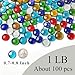 FANTIAN 1LB Flat Glass Pebbles for Vase, 100 Pcs Glass Gem Stones for Aquarium, Decorative Glass Rocks for Vase Filler Fish Tank Planter Crafts Birdbath and Valentines Day Decor