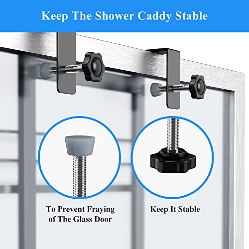 Nieifi Adjustable Over The Door Shower Caddy Organizer Shelves Rack With Hooks, Hanging Rustproof Shower Shelf Storage Basket For Inside Shower, Small Items Don’t Fall, Balck 4 Tier #TOP4