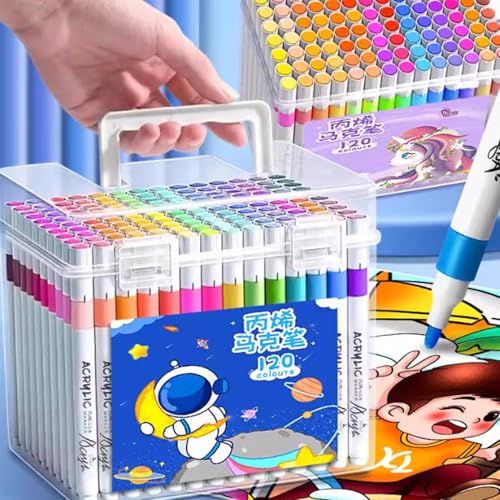 Marqueurs de dessin à séchage rapide 120 couleurs intenses - 6