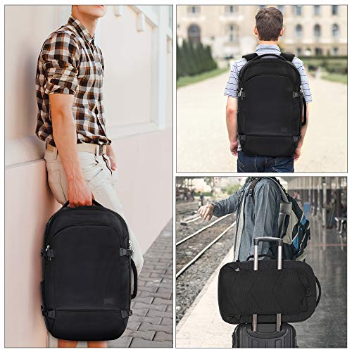 Hynes Eagle 45L Travel Backpack Carry on Backpack Weekender Bag, Black