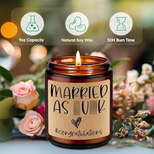 GSPY Scented Candles Newly Wed Gifts for The Couple Funny Wedding Gifts for Newlyweds Married Couple Wedding Congratulations Presents Honeymoon Married Present for Bride Groom