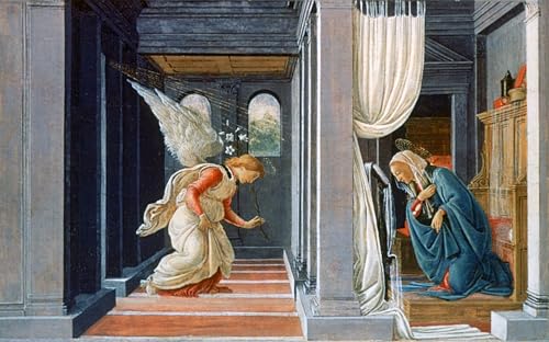 Toile l'Annonciation de Botticelli 60x90cm peinture murale pour salon