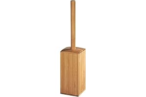 iDesign Formbu Bamboo Wood Toilet Brush and Holder Set