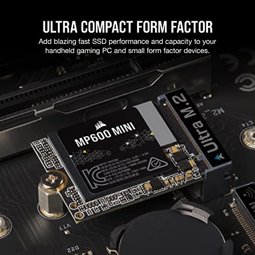 Image of Corsair MP600 MINI 1TB PCIe 4.0 x4 NVMe M.2 SSD - M.2 2230 - Up to 7,000MB /sec Read - High-Density TLC NAND - Great for Steam Deck and Microsoft Surface