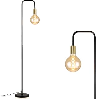 CBJKTX Stehlampe Wohnzimmer Vintage Standleuchte Schwarz Gold mit