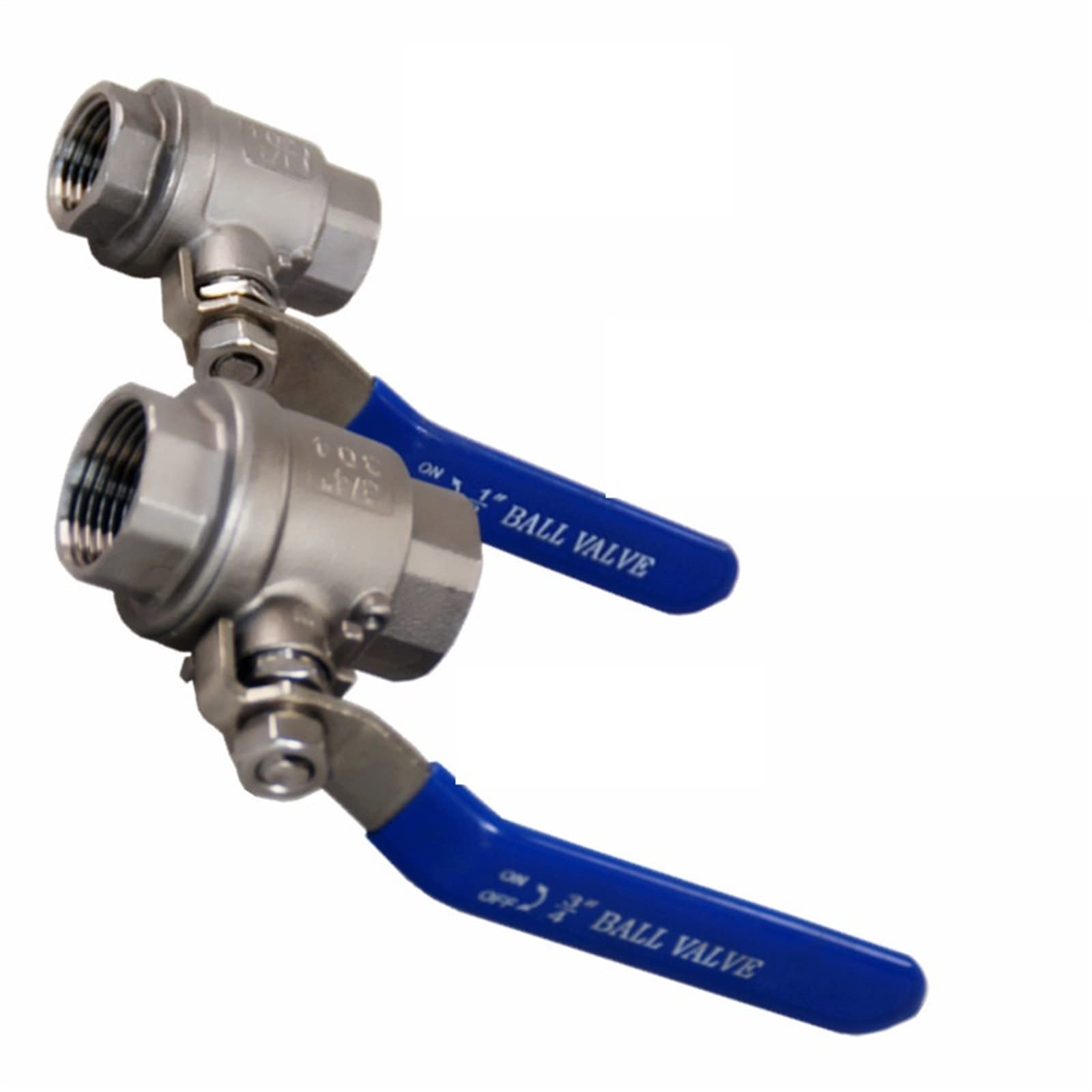 HDPHCRIUN Valve Female Straight Two-Pieces Full Ports 304 Stainless Steel Ball(0.75 Inch)