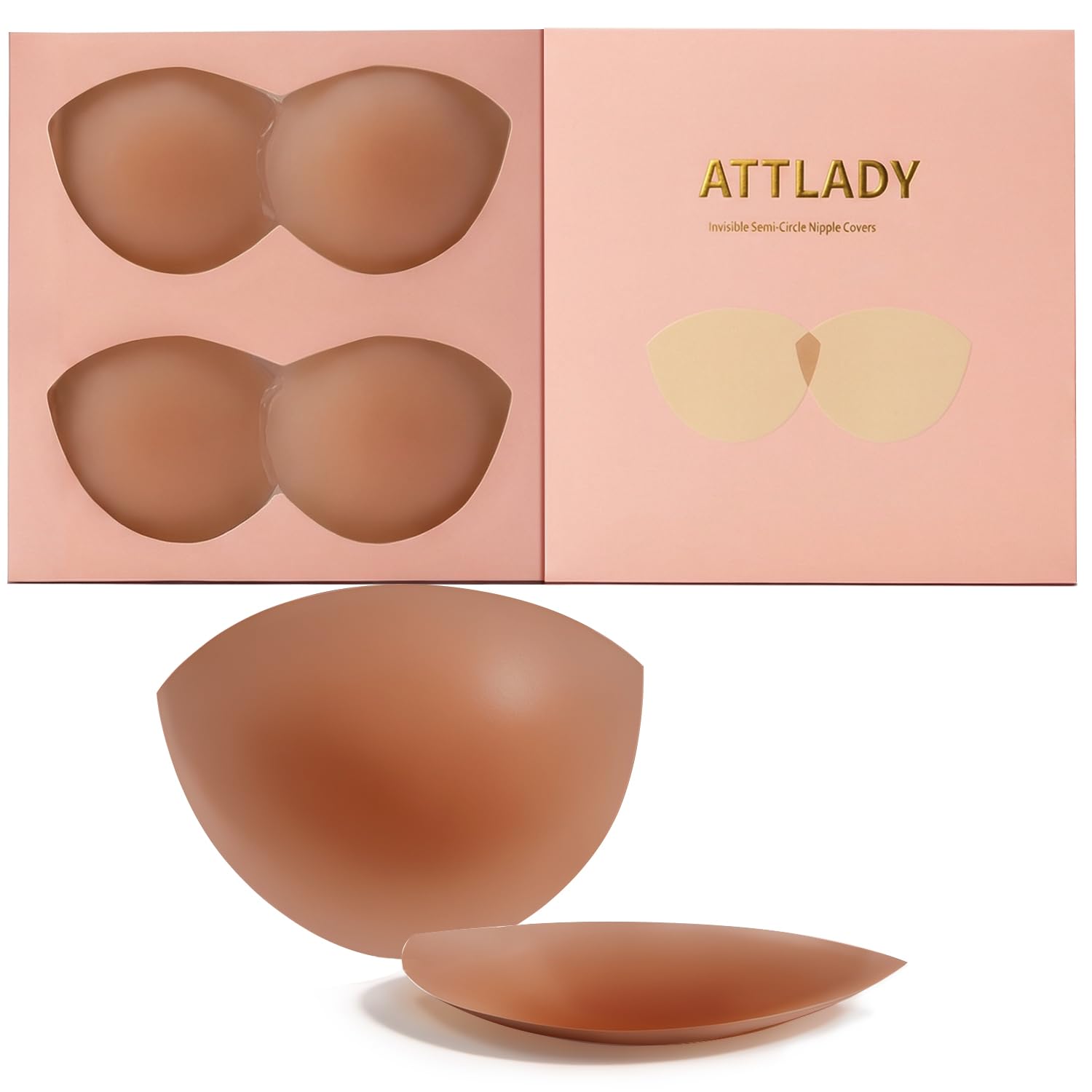 Nipple Covers for Women 4 Pairs Sticky Semi-Circle Silicone Pasties No Show