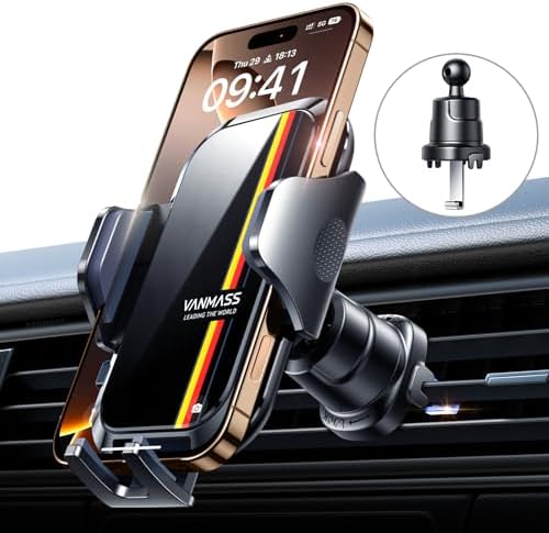 VANMASS 2026 Upgrade【Militär-Klasse】Handyhalterung Auto Lüftungshaken Bombenfest Handyhalter 360°Drehbar Autohalterung 100% Silikonschutz Kfz Smartphone Halterung Auto für iPhone 1
