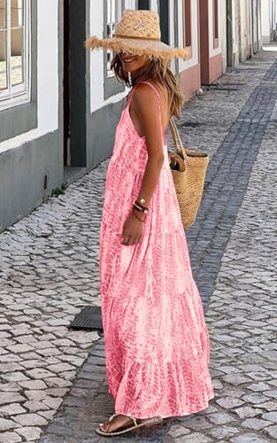 Image of PRETTYGARDEN Women Summer Dresses 2026 Spaghetti Strap Scoop Neck Floral Maxi Dress Flowy Boho Long Sundress with Pockets
