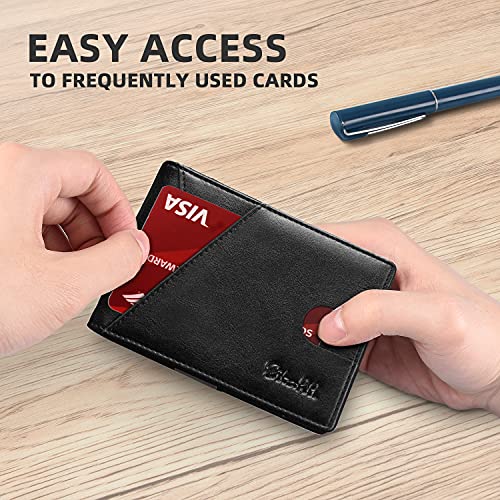 Image of Zitahli Slim Wallet for Men,RFID Blocking Leather Bifold with Money Clip | Minimalist Front Pocket Design, Holds 12 Cards, RFID Protection, Gifts for Men on Birthdays, Father's Day, and Christmas