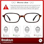 Retro Rectangle Glasses for Women Men Small Square Blue Light Blocking Glasses Vintage Eyeglasses - Image 4