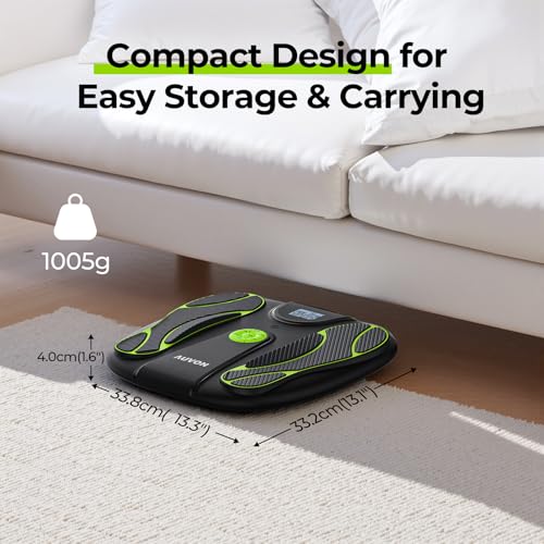 Auvon Tens Machine Foot Massager For Pain And Circulation With 15 Modes & 50 Intensities, Tens & Ems Circulation Booster For Durg-Free Body & Leg Pain Relief, Wireless Remote, 8 Tens Pads Replacement - 8