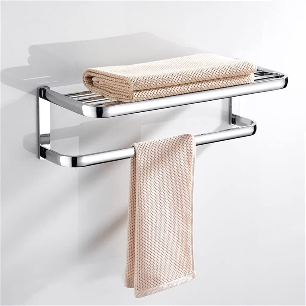 Porte-serviettes 58 cm en cuivre chromé brillant pour salle de bain