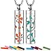 TTstar 2PCS Essential Oil Aromatherapy Diffuser Necklace, Stainless Steel Whistle-shaped Pendant Locket with 10 Reusable Felt Pads