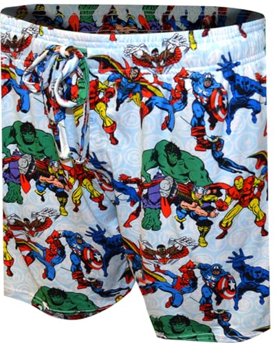Mad Engine Mens Marvel Comics Heroes Collection Lounge Shorts