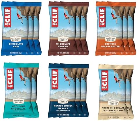 CLIF BAR - Variety Pack - 6 Flavors - Made with Organic Oats - Energy Bars - Non-GMO - Plant Based Protein Bars (16 Pack)