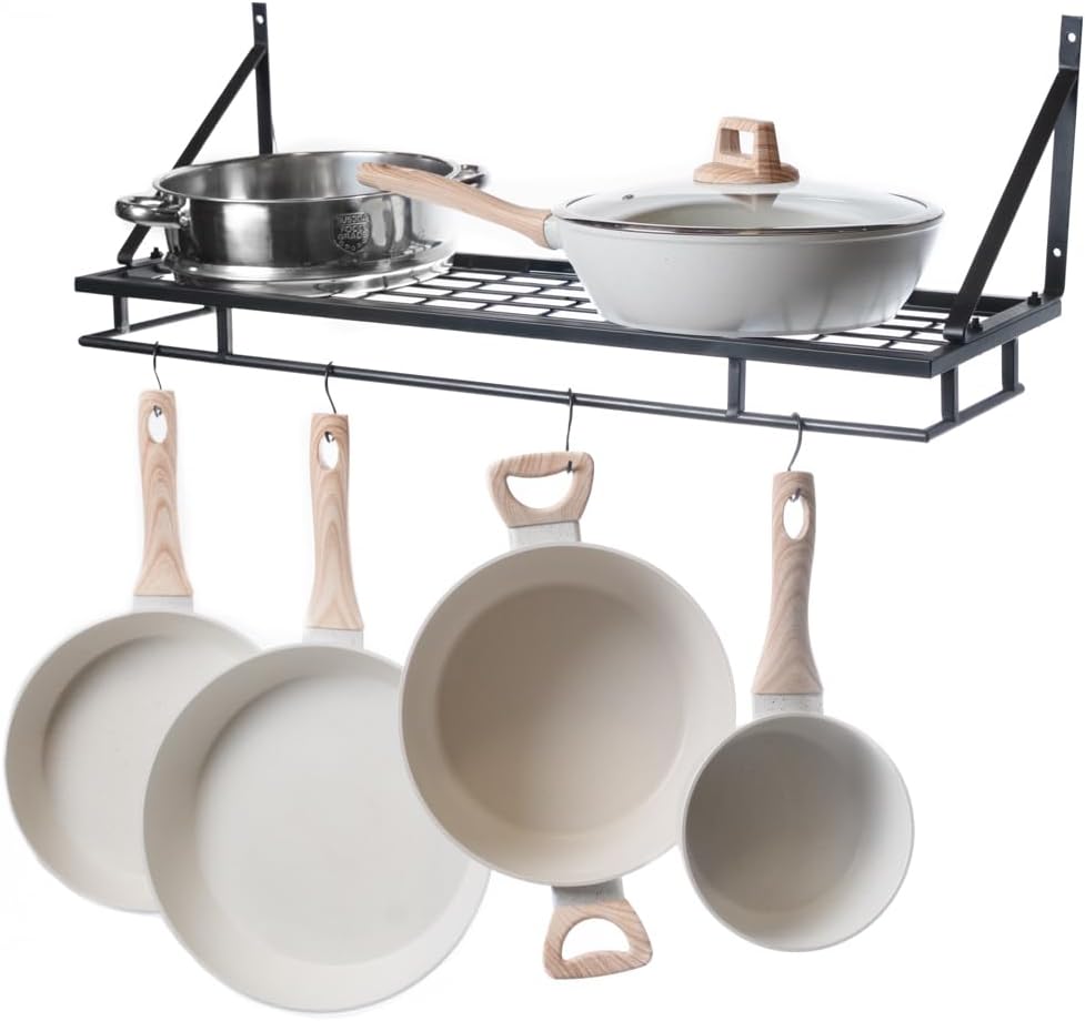 Adjustable Heavy-Duty Pot & Pan Rack for Space-Saving Kitchen Storage Adjustable Heavy-Duty Pot & Pan Rack for Space-Saving Kitchen Storage