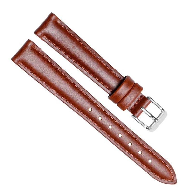 Bracelet de montre cuir véritable 18mm marron étanche idéal du bureau aux sorties décontractées