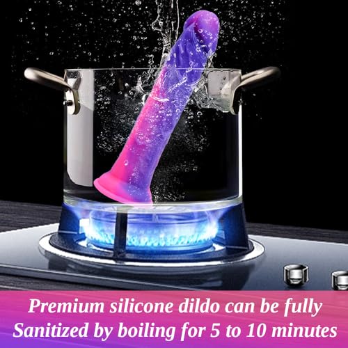 Miniatura 2 de Dildo De Silicona De 18 Cm Juguete Sexual Anal Realista, Eje Delgado, Dildo Colorido Y Adorable Con Ventosa Para Estimulación Anal Y Del Punto G, Dildos Ventosa Realista Adecuado Para Mujeres Hombres