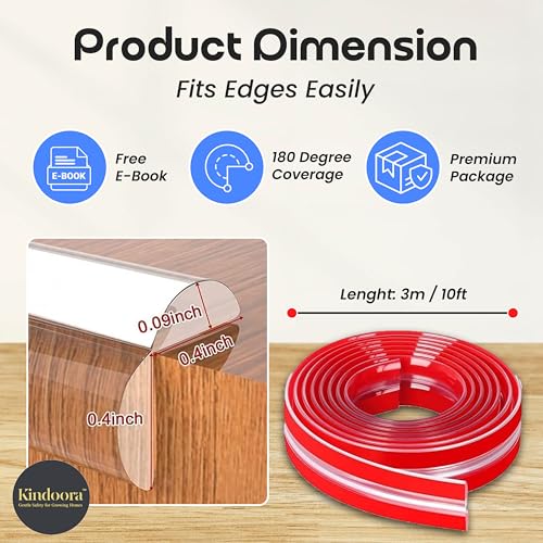 Image of 1 Meter Silicone Edge Protector Strip for Baby | Soft Corner Guard for Sharp Furniture Edges | Baby Proofing Protector for Tables, Desks & Furniture | Transparent & Self-Adhesive