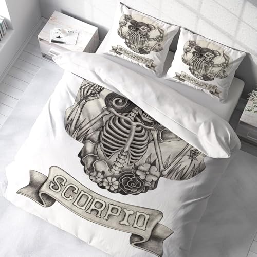 Housse de couette Scorpion dessin main parure de lit 200x228