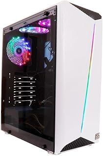 OEX GAME Gabinete Gamer, ATX 3 Coolers, Lateral Vidro, Frontal Iluminação ajustável RGB - GH200 - Branco