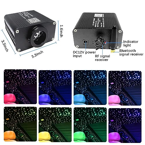 Image of FIREWORK Starlight Headliner Kit, 16W Twinkle RGBW Sound Sensor Fibre Optic Lights Star Ceiling Light for Home & Car Ceiling Headliner Decoration with Music+APP+Remote Control 160pcs*0.03in*6.5ft /2m