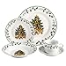 Gibson Home Tree Trimming 20 Piece Dinnerware Set - Christmas Theme