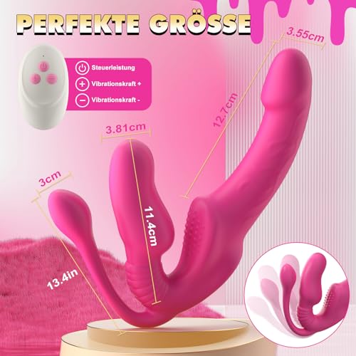 Dildo Vibrator Sex Spielzeug für die Frau Klitoris G-Punkt mit 10 Vibrationsmodi, Dreiköpfiger Dildos Vibration für Frauen und Lesbische mit Fernbedienung – Bild 7