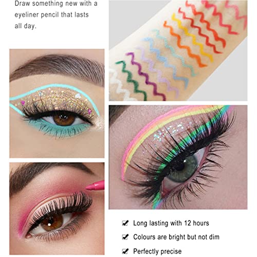 Onarisae Eyeliner Pencil Retractable Eyeliner Creamy Pigmented Smudge Proof Eye Liner Pen White thumb #3