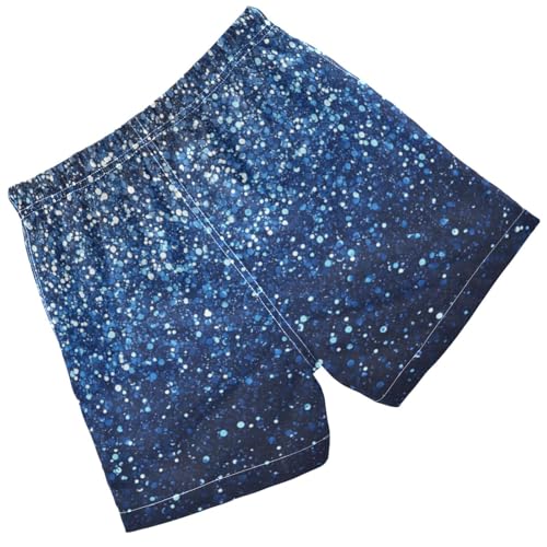 Pigsaly Boys Swim Trunks Royal Blue Gradient Flashing Dark Navy Blue Glitter Boys Board Shorts Swimsuit Swimwear 2T2